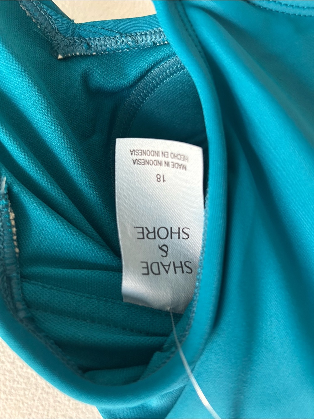 Shade & Shore Teal Square-Neck One-Piece Swimsuit - Picture 4 of 6